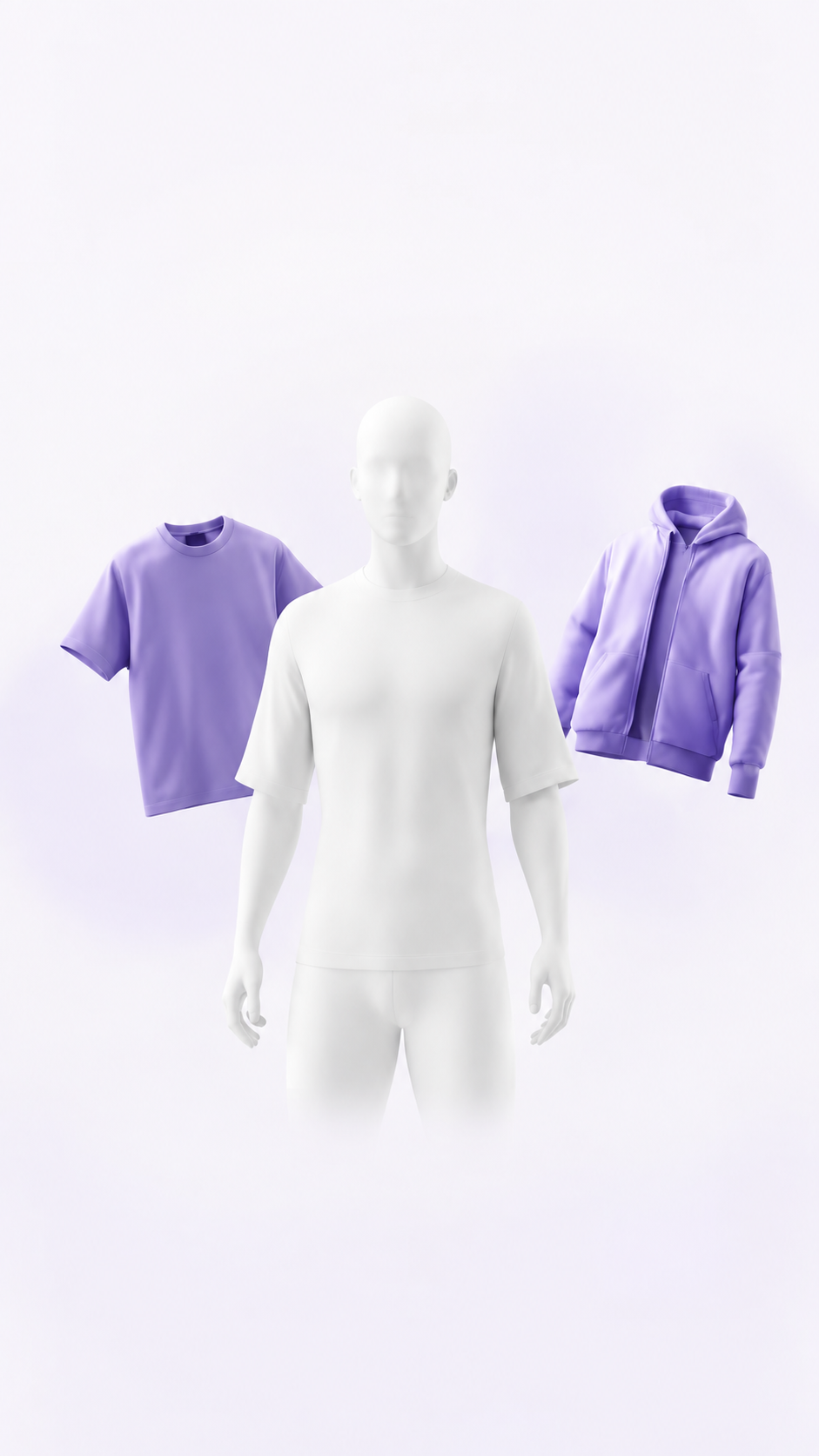 数字人搭配紫色服装的 MatterFit 虚拟试穿主视觉